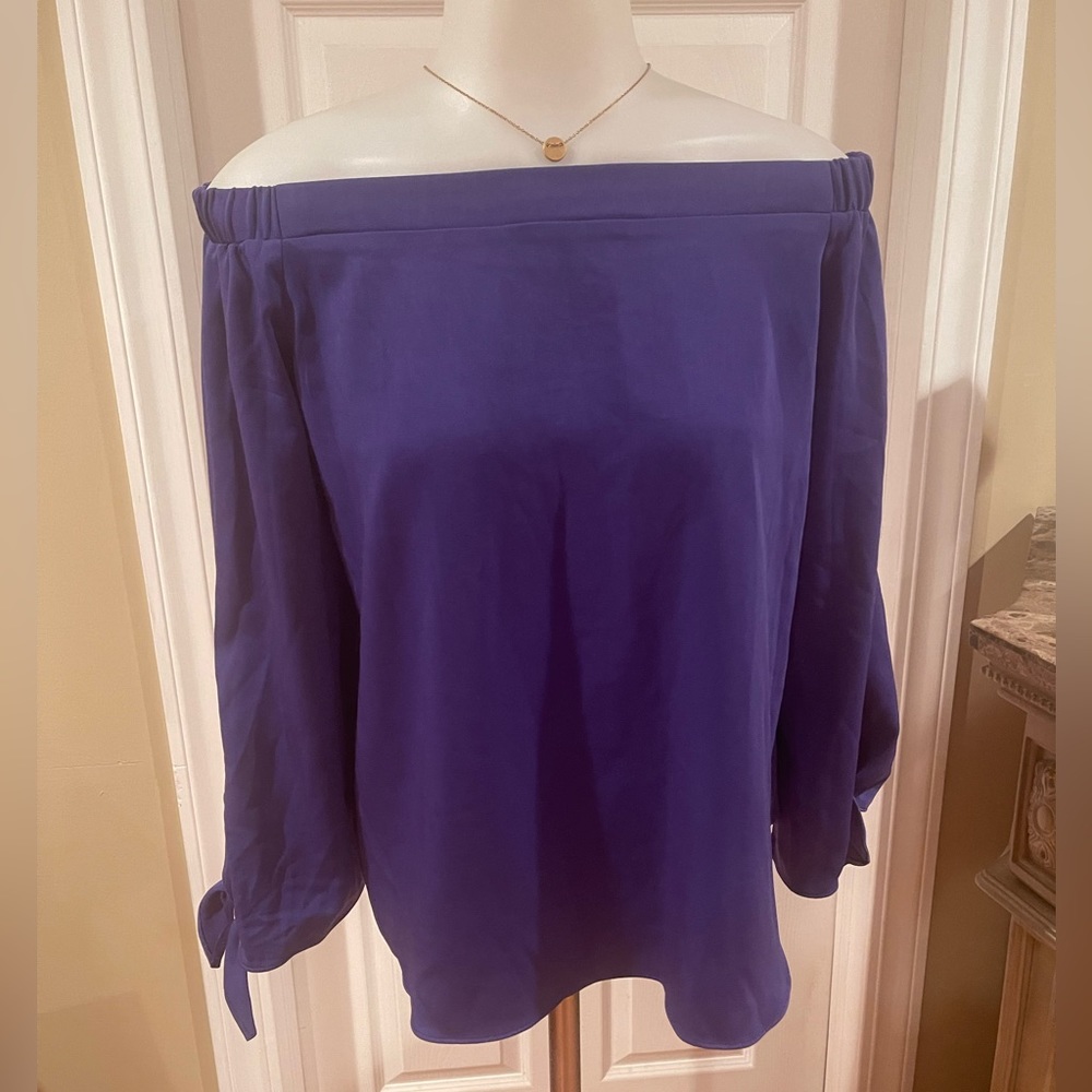 Design Lab Women’s Blue/Purple Off Shoulder Top SZ M